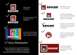 Aplicações Corretas do Logotipo Sailor Correntes e Engrenagens