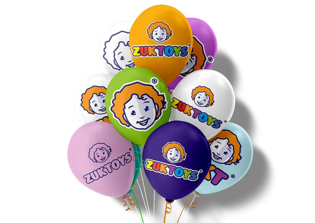 Aplicações do Logotipo ZukToys. Parte do Manual de Linguagem da Marca desenvolvido pela Ópera Criativa para a loja de brinquedos e jogos.