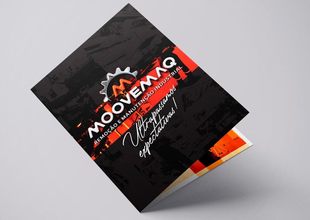 Capa do folder Moovemaq, criado pela Ópera para a empresa de São Paulo, SP.