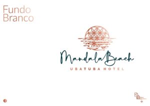 Página do logotipo Mandala Beach para fundos brancos do Manual de Identidade Visual do Mandala Beach/Ubatuba Hotel. Desenvolvido pela Ópera Criativa para a OXE Empreendimentos Imobiliários.