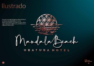 Página de apresentação do logotipo ilustrado do Manual de Identidade Visual do Mandala Beach/Ubatuba Hotel. Desenvolvido pela Ópera Criativa para a OXE Empreendimentos Imobiliários.