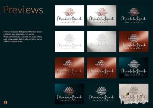 Página de Previews de possibilidades de obtenção de ilustrações do Manual de Identidade Visual do Mandala Beach/Ubatuba Hotel. Desenvolvido pela Ópera Criativa para a OXE Empreendimentos Imobiliários.