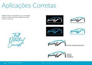 Aplicações Corretas do Logotipo do Programa MVI Motor Vehicle Industry. Parte integrante do Manual de Linguagem da Marca desenvolvido pela Ópera Criativa para a Atlas Copco Brasil.