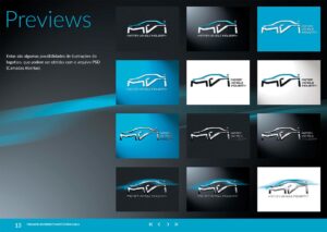 Variações da versão Ilustrada do Logotipo do Programa MVI Motor Vehicle Industry. Parte integrante do Manual de Linguagem da Marca desenvolvido pela Ópera Criativa para a Atlas Copco Brasil.