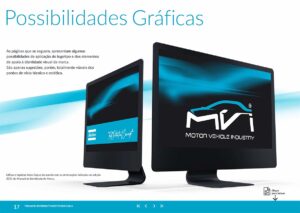 Possibilidades Gráficas do Programa MVI Motor Vehicle Industry. Parte integrante do Manual de Linguagem da Marca desenvolvido pela Ópera Criativa para a Atlas Copco Brasil.