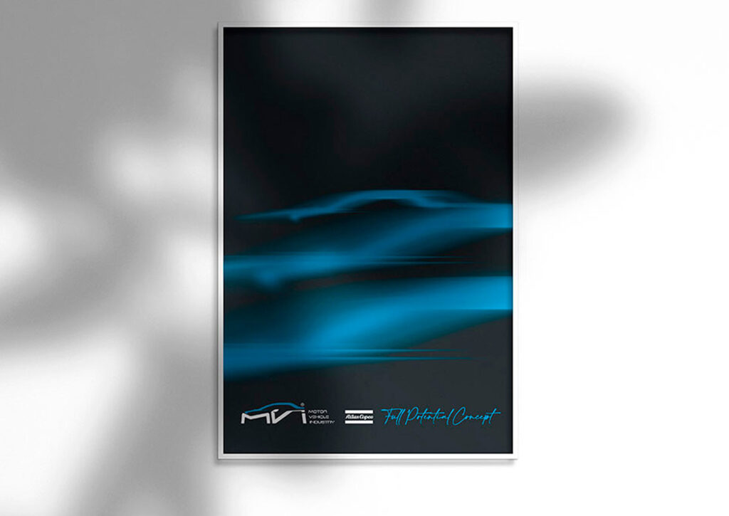 Poster do Programa MVI Motor Vehicle Industry. Parte integrante do Manual de Linguagem da Marca desenvolvido pela Ópera Criativa para a Atlas Copco Brasil.