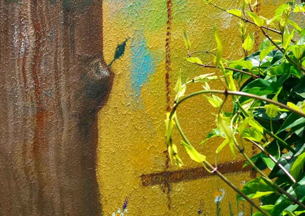 Detalhe singelo da pintura em Mural