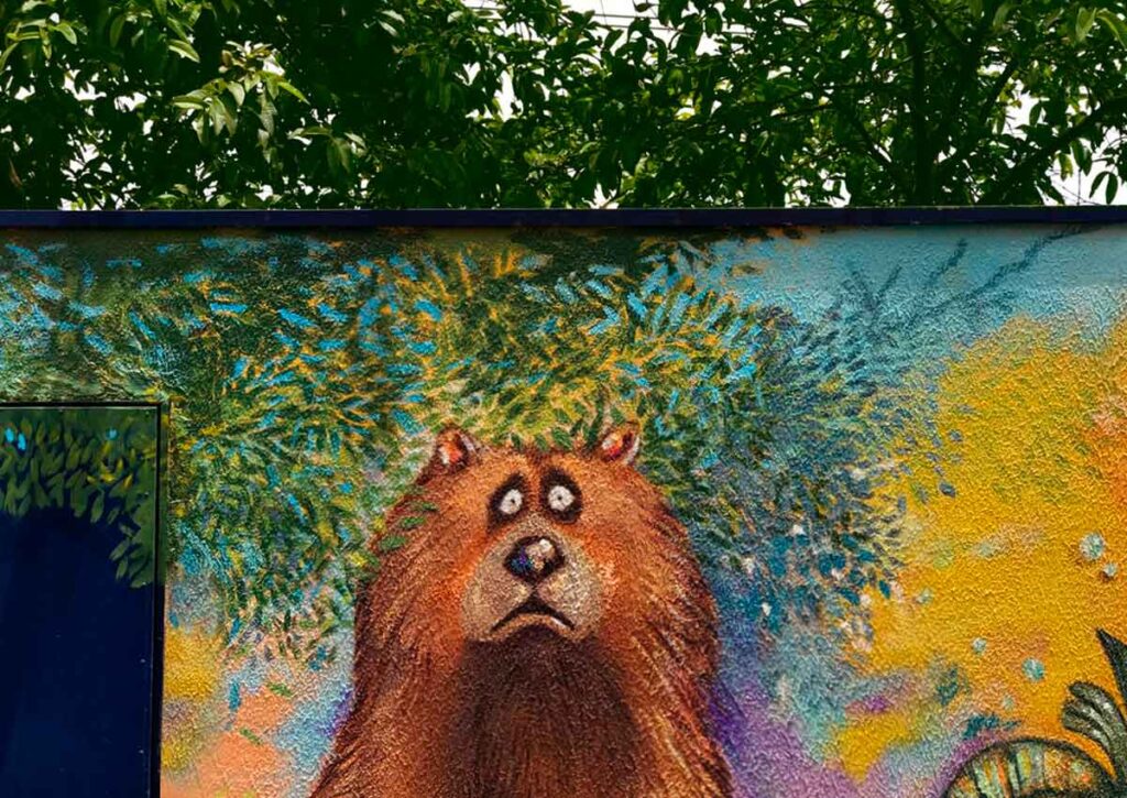 Urso Assustado, parte do Mural do Colégio Íntegro, Ópera Criativa, Linguagem de Marca